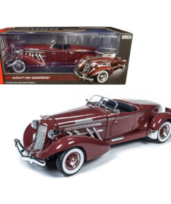 1935 Auburn 851 Speedster Plum Burgundy 1/18 Diecast Model Car by Autoworld AW262