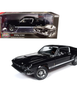 1967 Ford Mustang Shelby GT350 Hardtop Raven Black with White Stripes Muscle Car & Corvette Nationals (MCACN) 1/18 Diecast Model Car by Autoworld AMM1202