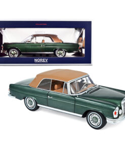 1969 Mercedes Benz 280SE Convertible Green Metallic with Brown Top 1/18 Diecast Model Car by Norev 183434
