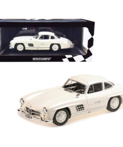 1955 Mercedes Benz 300 SL (W198) White Limited Edition to 300 pieces Worldwide 1/18 Diecast Model Car by Minichamps 110037217