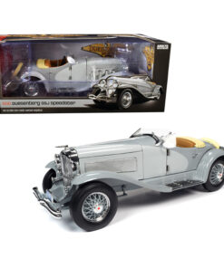 1935 Duesenberg SSJ Straight-8 Speedster Light Gray and Dark Gray 1/18 Diecast Model Car by Autoworld AW266