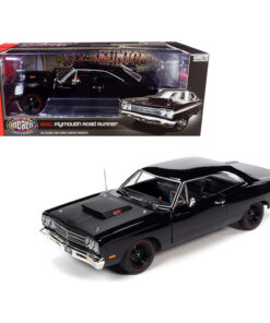 1969/5 Plymouth Road Runner Hardtop Black Velvet with Matt Black Hood Muscle Car & Corvette Nationals (MCACN) 1/18 Diecast Model Car by Autoworld AMM1232