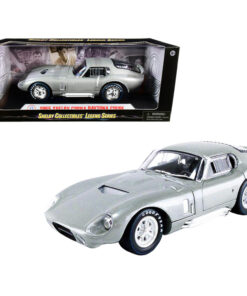 1965 Shelby Cobra Daytona Coupe Silver Metallic 1/18 Diecast Model Car by Shelby Collectibles SC132