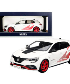 2019 Renault Megane R.S Trophy-R White with Red Graphics and Wheels 1/18 Diecast Model Car by Norev 185239