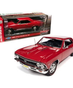 1966 Chevrolet Chevelle SS 396 Hardtop Regal Red Hemmings Motor News Magazine Cover Car (April 2013) 1/18 Diecast Model Car by Autoworld AMM1233