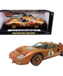 1966 Ford GT-40 MK II #5 Gold After Race (Dirty Version) 1/18 Diecast Model Car by Shelby Collectibles SC430