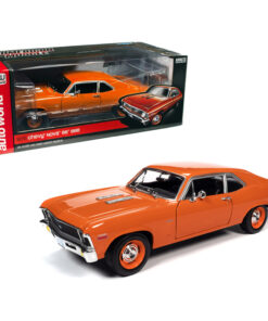 1970 Chevrolet Nova SS 396 Hugger Orange 1/18 Diecast Model Car by Autoworld AMM1226