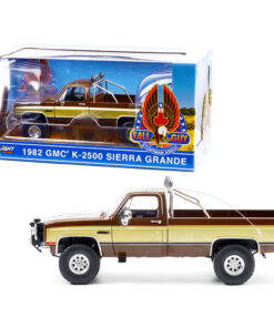 1982 GMC K-2500 Sierra Grande Pickup Truck Brown with Gold Sides Fall Guy Stuntman Association The Fall Guy (1981-1986) TV Series 1/18 Diecast Model Car by Greenlight 13560