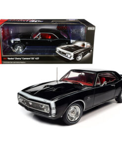 1967 Chevrolet Camaro Yenko SS 427 Hardtop Tuxedo Black with Red Interior American Muscle 30th Anniversary 1/18 Diecast Model Car by Autoworld AMM1247