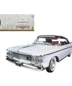 1961 Chrysler Imperial Crown White with Brown Interior 1/18 Diecast Model Car by Road Signature 20138w