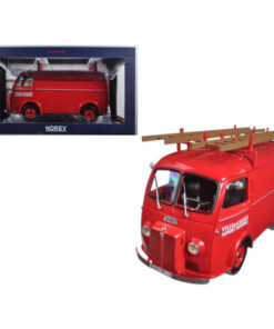 1955 Peugeot D4A with Ladders Pompiers 1/18 Diecast Model Car by Norev 184707