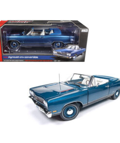 1969 Plymouth GTX Convertible Jamaican Blue Poly Limited Edition to 1002pcs 1/18 Diecast Model Car  by Autoworld AMM1102
