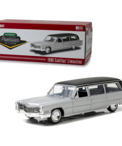 1966 Cadillac S&S Limousine Silver with Black Top Precision Collection Limited Edition to 396 pieces Worldwide 1/18 Diecast Model Car  by Greenlight 18005