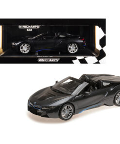 2018 BMW i8 Roadster Dark Gray Metallic Limited Edition to 504 pieces Worldwide 1/18 Diecast Model Car by Minichamps 155027030