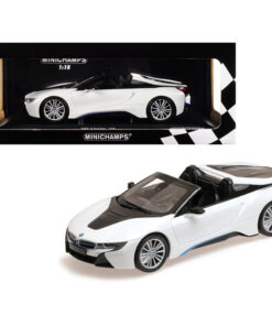 2018 BMW i8 Roadster Metallic White Limited Edition to 504 pieces Worldwide 1/18 Diecast Model Car by Minichamps 155027031