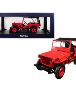 1942 Jeep Red 1/18 Diecast Model Car by Norev 189014