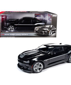 2018 Chevrolet Camaro Yenko/SC Stage I Coupe Black with Silver Stripes Limited Edition to 702 pieces Worldwide 1/18 Diecast Model Car by Autoworld AW254