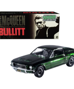 1968 Ford Mustang GT Green Chrome Edition Bullitt (1968) Movie 1/18 Diecast Model Car by Greenlight 12823