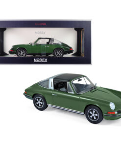 1973 Porsche 911 S Targa Green with Black Top 1/18 Diecast Model Car by Norev 187632
