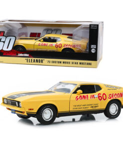 1973 Ford Mustang Mach 1 Custom Movie Star Eleanor Yellow with Black Stripe (Post-Filming Tribute Edition) Gone in 60 Seconds (1974) Movie 1/18 Diecast Model Car by Greenlight 13548