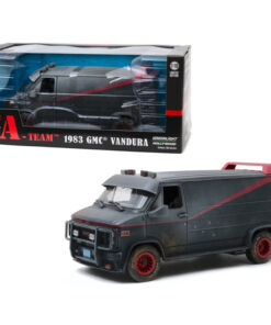1983 GMC Vandura Black Weathered Version with Bullet Holes The A-Team (1983-1987) TV Series 1/18 Diecast Model Car by Greenlight 13567