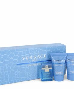 Versace Man Gift Set - .17 Oz Mini Edt (eau De Fraiche) + 0.8 Shower Gel + 0.8 Oz After Shave Balm -- For Men