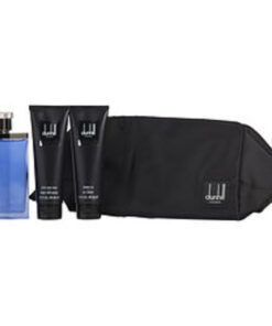 Alfred Dunhill Edt Spray 3.4 Oz & Aftershave Balm 3 Oz & Shower Gel 3 Oz & Toiletry Bag For Men