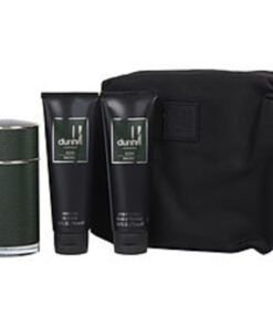 Alfred Dunhill Eau De Parfum Spray 3.4 Oz & Aftershave Balm 3 Oz & Shower Gel 3 Oz & Toiletry Bag For Men